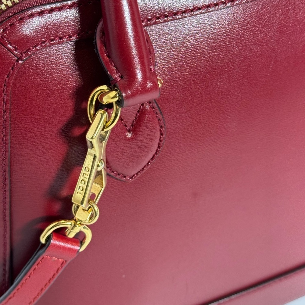 AUTHENTIC Red Leather Gucci Handbag - Picture 5 of 15